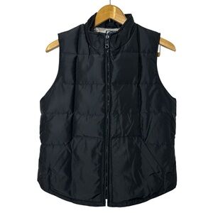 Vintage Gap Quilted Puffer Vest Size M Black Silver Lining Down-Filled Gorpcore